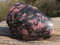 Polished Deep Pink & Black Rhodonite Free Forms (Half Polished) x 4 From Ambindavato, Madagascar - TopRock