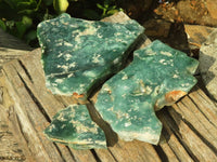 Polished Green Mtorolite / Emerald Chrome Chrysoprase Plates  x 3 From Zimbabwe - Toprock Gemstones and Minerals 