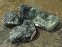 Natural Selected Watermelon Fluorite Cobbed Pieces x 4 From Uis, Namibia - TopRock