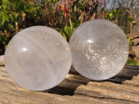 Polished Clear Quartz Crystal Balls x 5 From Madagascar