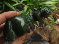 Polished Verdite Hippo Carvings  x 3 From Zimbabwe - TopRock