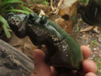 Polished Verdite Hippo Carvings  x 3 From Zimbabwe - TopRock