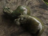 Polished Verdite Hippo Carvings  x 3 From Zimbabwe - TopRock