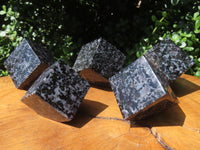 Polished Merlinite / Gabbro Cubes Cut to Stand - sold per piece - From Madagascar - TopRock