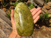 Polished Large Green Opal Standing Free Form x 1 From Madagascar - Toprock Gemstones and Minerals 