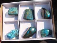 Polished Blue Shattuckite Free Forms  x 6 From Kaokoveld, Namibia - Toprock Gemstones and Minerals 