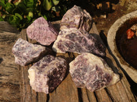 Natural Rough Purple Lepidolite Specimens  x 6 From Namibia - Toprock Gemstones and Minerals 