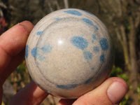 Polished Blue Spotted Spinel Quartz Spheres x 5 From Madagascar