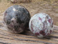 Polished Pink Tourmaline Rubellite in Matrix Spheres  x 3 From Ambatondrazaka, Madagascar - TopRock