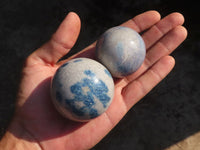 Polished Blue Spinel Quartz Spheres  x 6 From Madagascar - Toprock Gemstones and Minerals 