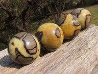 Polished Lovely Septerye (Calcite & Aragonite) Spheres  x 4 From Mahajanga, Madagascar - TopRock