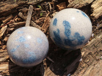 Polished Blue Spinel Quartz Spheres  x 6 From Madagascar - Toprock Gemstones and Minerals 