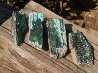 Natural Drusy Chrysocolla & Malachite Dolomite Specimens x 4 From Likasi, Congo