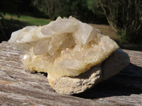 Natural Fairly Large Optic to Semi Optic Quartz Clusters x 2 From Serenje, Zambia - TopRock