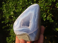 Polished Blue Lace Agate Standing Free Forms  x 2 From Nsanje, Malawi - Toprock Gemstones and Minerals 