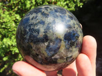 Polished Blue Iolite / Water Sapphire Spheres  x 3 From Ambatofinadrahana, Madagascar - Toprock Gemstones and Minerals 