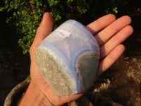 Polished Blue Lace Agate Standing Free Forms  x 2 From Nsanje, Malawi - Toprock Gemstones and Minerals 