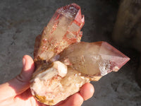 Natural Red Hematoid Phantom Quartz Specimens x 2 From Karoi, Zimbabwe