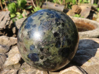 Polished Blue Iolite / Water Sapphire Spheres  x 3 From Ambatofinadrahana, Madagascar - Toprock Gemstones and Minerals 