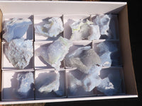 Natural Etched Blue Chalcedony Specimens  x 12 From Nsanje, Malawi