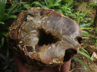 Polished Large Crystal Centred Agate Geode With Carnelian Colouration x 1 From Zululand, South Africa - TopRock