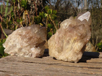 Natural Cascading Smokey Quartz Clusters x 6 From Luena, Congo