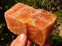 Natural New Sunset Orange Calcite Specimens  x 12 From Spitzkop, Namibia