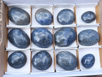 Polished Blue Lazulite Palm Stones  x 12 From Madagascar - Toprock Gemstones and Minerals 