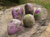 Polished Purple Stichtite & Serpentine Standing Free Forms  x 5 From Barberton, South Africa - TopRock