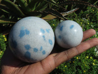 Polished Small & Medium Sized Blue Spotted Spinel Spheres x 6 From Madagascar - TopRock