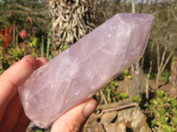 Polished Pink Rose Quartz Points x 3 From Ambatondrazaka, Madagascar