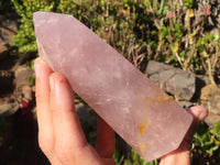 Polished Pink Rose Quartz Points x 3 From Ambatondrazaka, Madagascar