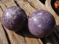 Polished Purple Lepidolite Spheres With Rubellite On Some  x 6 From Madagascar - Toprock Gemstones and Minerals 