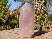 Polished Pink Rose Quartz Points x 3 From Ambatondrazaka, Madagascar