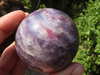 Polished Purple Lepidolite Spheres With Rubellite On Some  x 6 From Madagascar - Toprock Gemstones and Minerals 