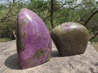 Polished Stunning Purple Stichtite Standing Free Forms  x 2 From Barberton, South Africa - TopRock