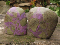 Polished Purple Stichtite & Serpentine Standing Free Forms  x 6 From Barberton, South Africa - TopRock