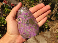 Polished  Purple Stichtite & Serpentine Standing Free Forms x 3 From Barberton, South Africa