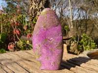 Polished  Purple Stichtite & Serpentine Standing Free Forms x 3 From Barberton, South Africa