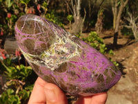 Polished  Purple Stichtite & Serpentine Standing Free Forms x 3 From Barberton, South Africa