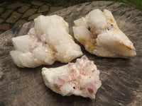 Natural Candle Quartz Clusters  x 3 From Madagascar - TopRock