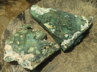 Natural Green Chrome Chalcedony Crystalline Plate Specimens  x 2 From Mutorashanga, Zimbabwe - TopRock