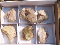 Natural Cascading White Phantom Smokey Quartz Clusters  x 6 From Luena, Congo - Toprock Gemstones and Minerals 