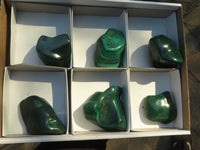 Polished Highly Selected Flower & Banded Malachite Free Forms  x 6 From Congo - TopRock