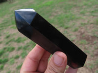 Polished Pitch Black Basalt Points/Prisms x 3 From Madagascar - TopRock