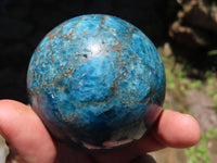 Polished Blue Apatite Spheres with Haematoid Veins  x 4 From Madagascar - TopRock