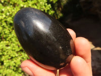 Polished  Black Basalt Gemstone Eggs x 6 From Madagascar