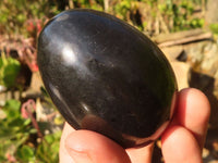 Polished  Black Basalt Gemstone Eggs x 6 From Madagascar