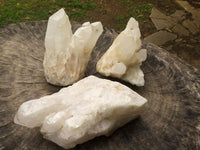 Natural White Quartz Clusters  x 3 From Madagascar - TopRock