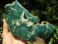 Polished Green Mtorolite / Emerald Chrome Chrysoprase Plates  x 2 From Zimbabwe - TopRock